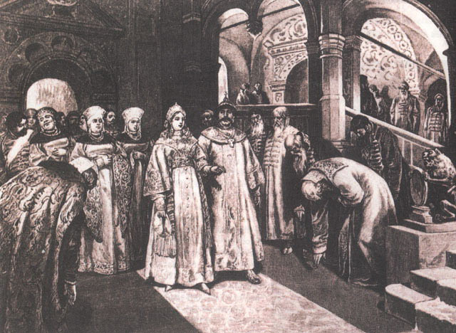 Василий III вводит во дворец свою жену Елену Глинскую